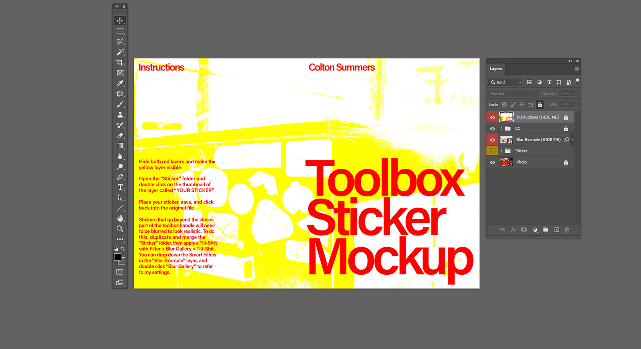 Download Toolbox Sticker Mockup - SUMMERS